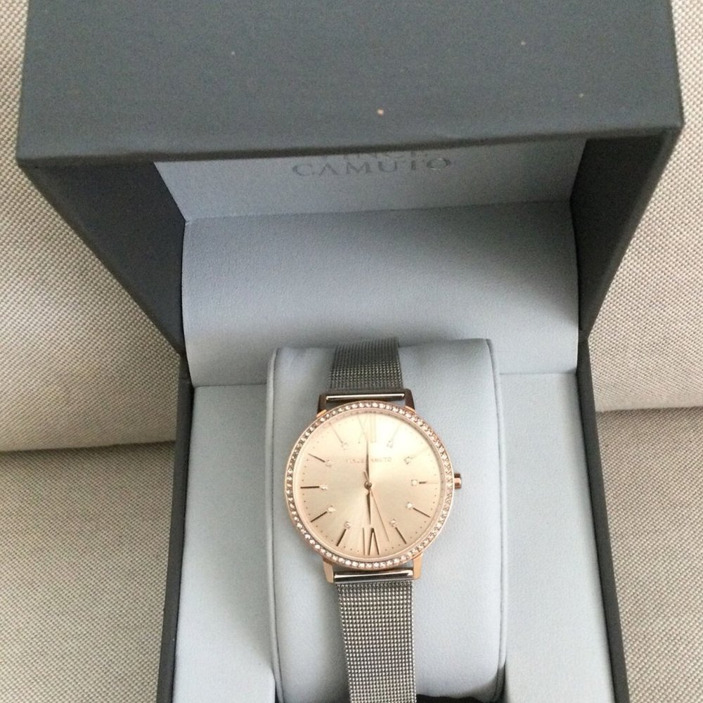 Vince Camuto Watch Swarovski Crystal Silver Tone Watch-VC/5351RGSV($135 MSRP)